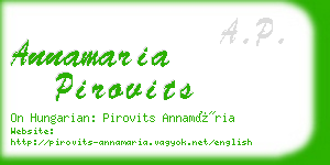 annamaria pirovits business card